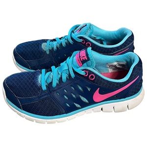 Nike Flex 2013 Run Athletic Shoes Sneakers Women’s Size 6.5 Pink Blue